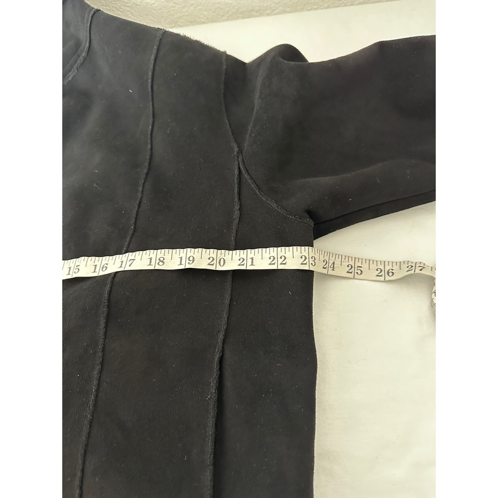 Calispia Womens XL Black Faux Suede Faux Fur Lined Button Front Jacket Coat - Picture 7 of 10